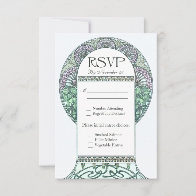 Cartes de mariage RSVP Jardin enchanté (Devant)