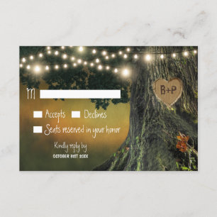 Cartes de mariage RSVP pour grand-père sculpté en 