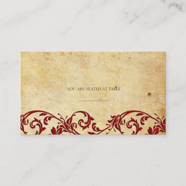 Cartes de Mariage vintage Damask Swirl (Devant)