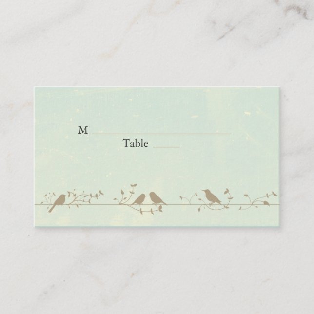 Cartes de Mariage vintage Songbirds (Devant)