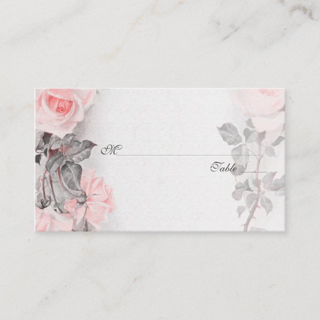 Cartes de Mariage vintages Rose rose (Devant)