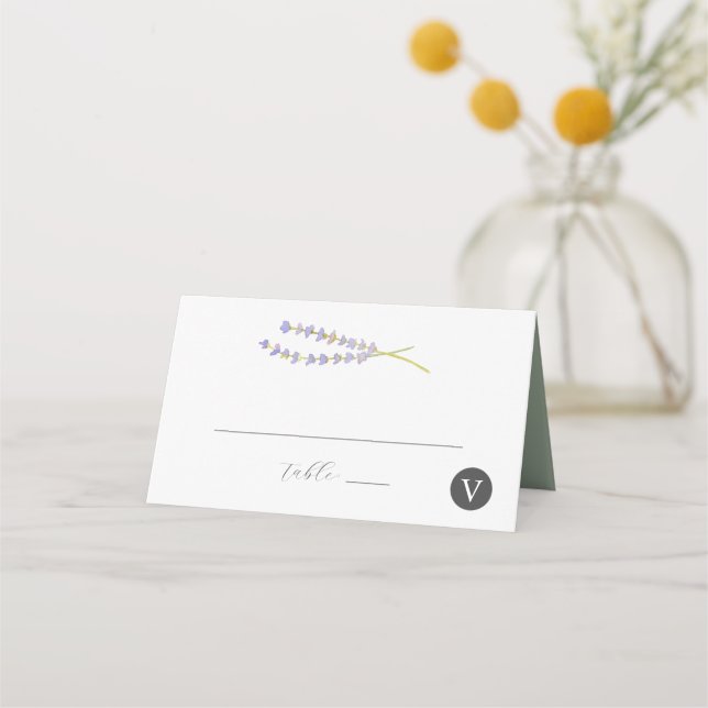 Cartes de mariage Watercolor Lavender (Devant)