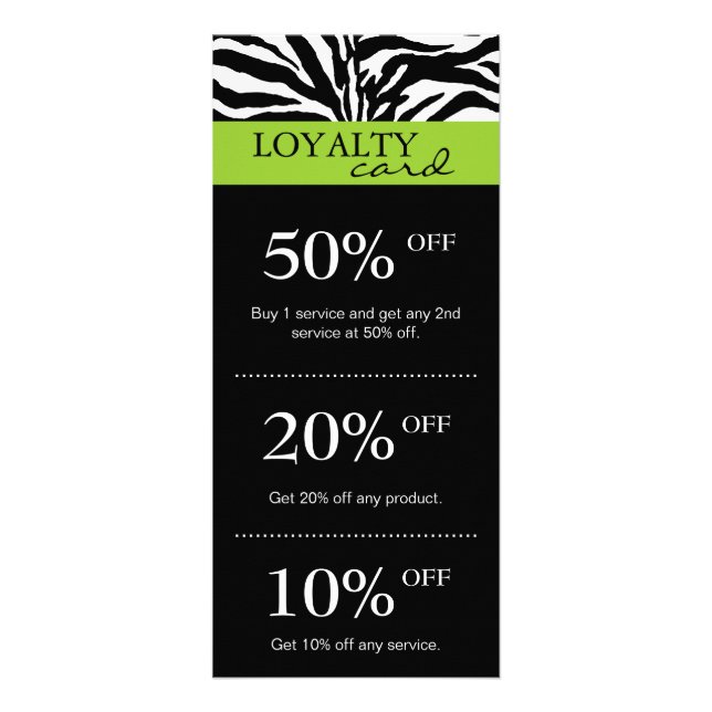 Cartes de marketing du salon Zebra Lime Green Blac (Devant)
