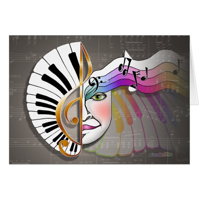 CARTES de masque de musique (Devant horizontal)