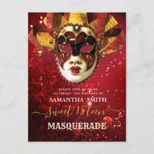 Cartes de masquerade élégante
