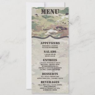 Cartes de menu 4x9.25 Camoflauge uniforme de l'arm