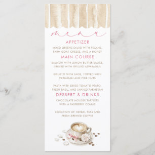 Cartes de menu de Baby Shower sur le thème du café