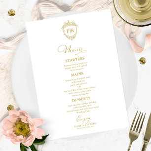 Cartes de menu de mariage à monogramme écriture do