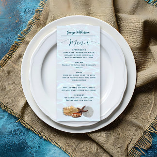 Cartes de menu de mariage longues Living Seas