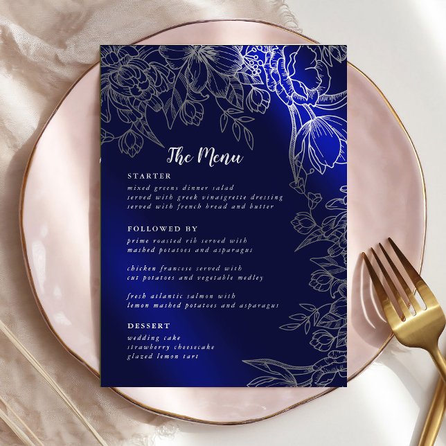 Cartes de menu de mariage modernes et élégantes (Créateur téléchargé)