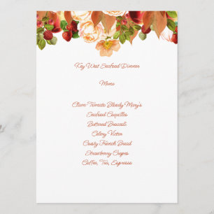 Cartes de menu Elegant Berries and Flowers