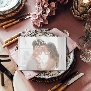 Cartes de menu Elegant Custom Photo Mariage