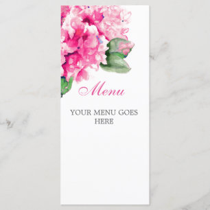 Cartes de menu Fuschia Floral Aquarelle