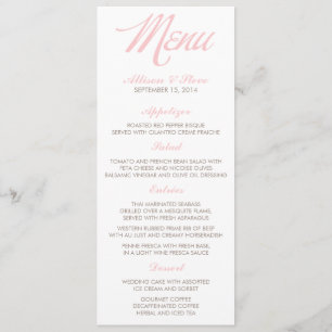 Cartes de menu Mariage Chic Zigzags