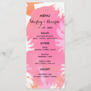 Cartes de menu Mariage d'été Tropical