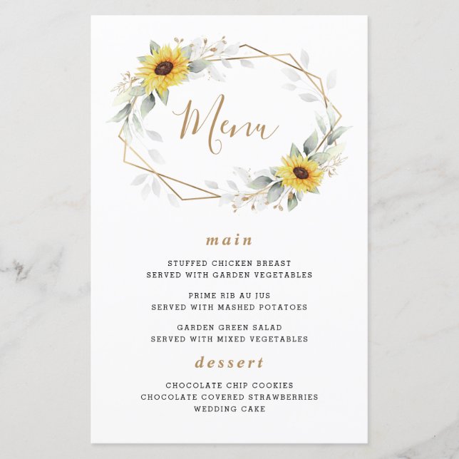 Cartes de menu Mariage géométrique Élégantes de to (Devant)