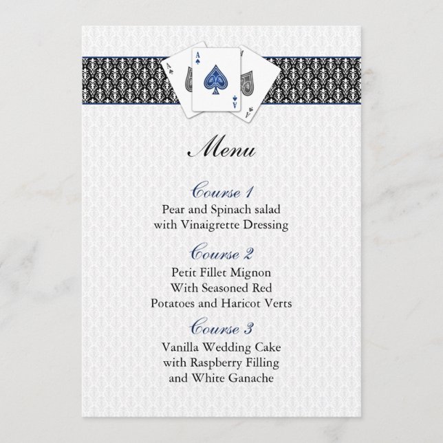 Cartes de menu mariage Las vegas (Devant)