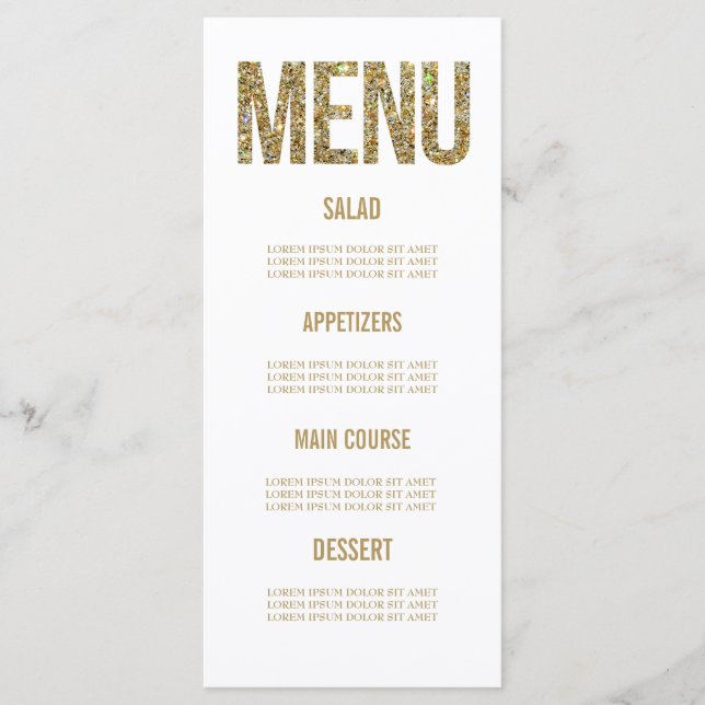 Cartes de menu Mariage pour la typographie de Part (Devant)