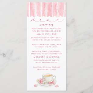 Cartes de menu pour Baby Shower sur le thème du th