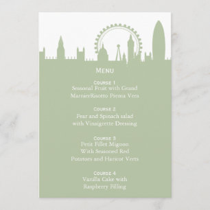 Cartes de menu Skyline de Londres