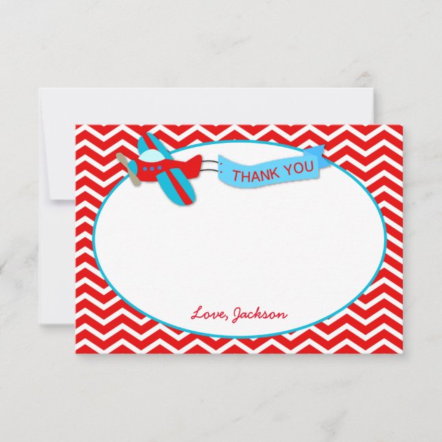 Cartes de Merci d'anniversaire d'avion (Devant)