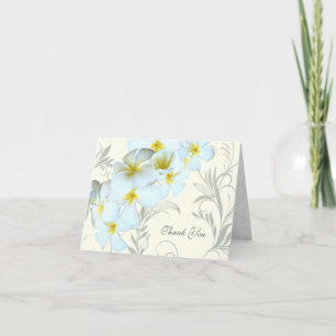 Cartes de Merci de blanc de Flourish de Plumeria