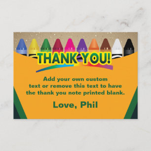 Cartes de Merci de boîte de crayon
