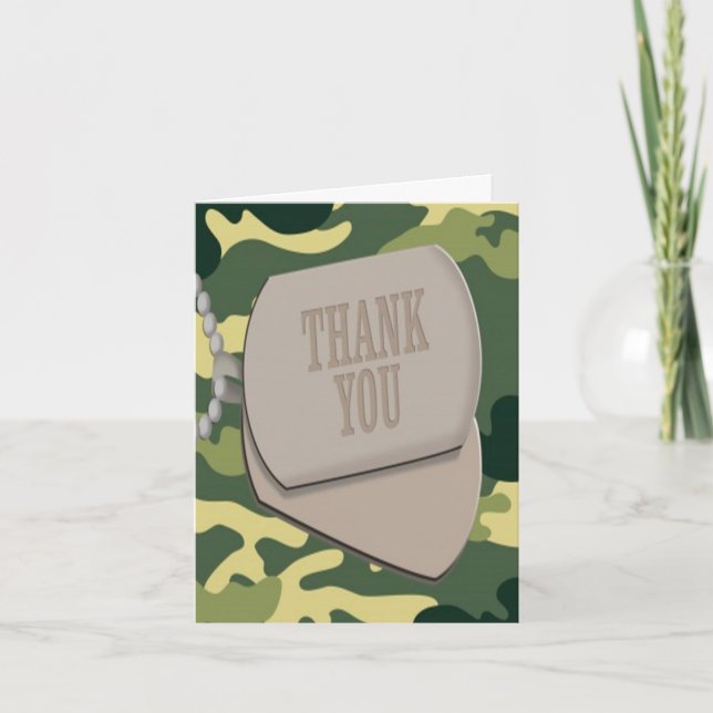 Cartes de Merci de Camo d'étiquettes de chien (Devant)