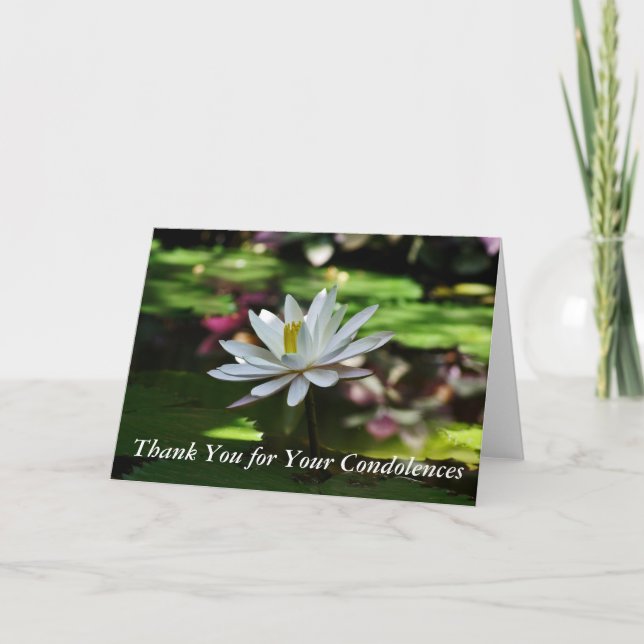 Cartes de Merci de condoléance - nénuphar (Devant)