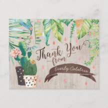 Cartes de Merci de douche de désert de cactus