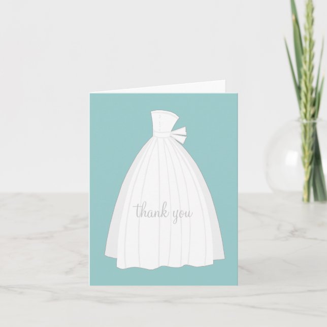 Cartes de Merci de Fête de la mariée {bleu (Devant)