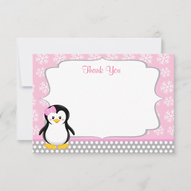 Cartes de Merci de flocon de neige d'hiver de (Devant)