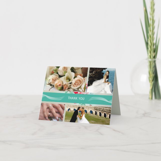 Cartes de Merci de mariage de photo de la coutume (Devant)