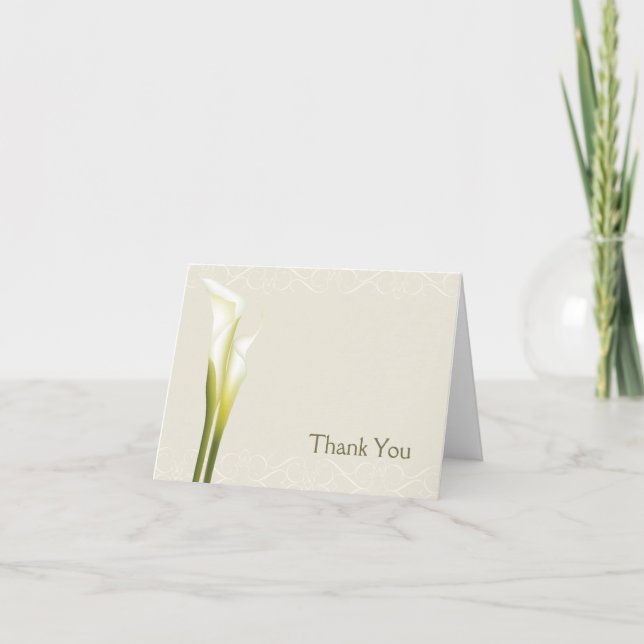 Cartes de Merci de mariage de zantedeschia (Devant)
