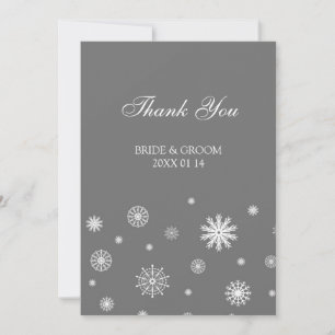 Cartes de Merci de mariage d'hiver grises