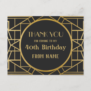 cartes de Merci de partie de Gatsby d'art déco des