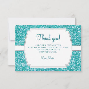 Cartes de Merci de parties scintillantes d'Aqua