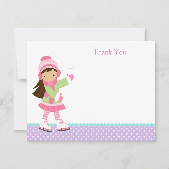 Cartes de Merci de patinage de glace (Devant)