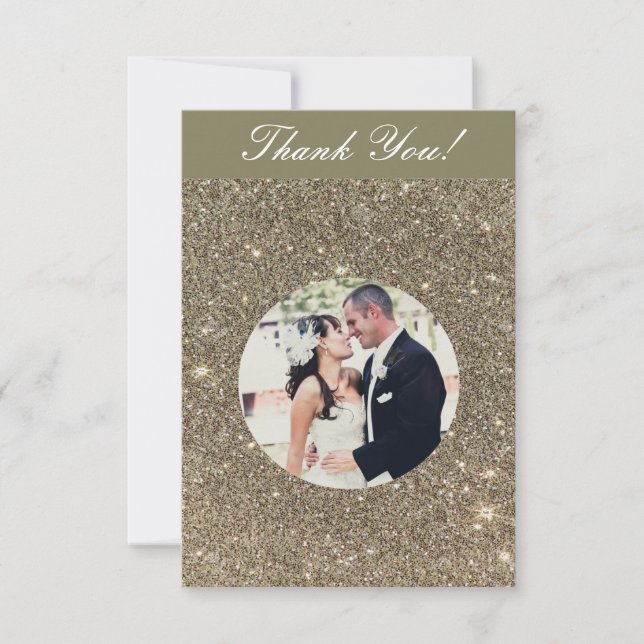 Cartes de Merci de photo de mariage d'étincelle (Devant)