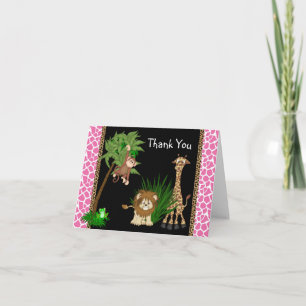 Cartes de Merci de safari de jungle de filles