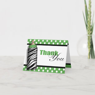 Cartes de Merci de vert de biberon d'impression de