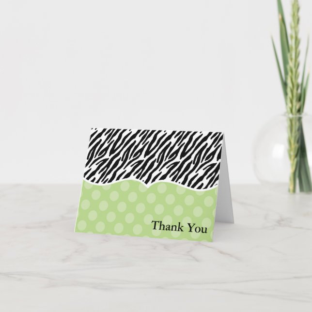 Cartes de Merci d'impression de zèbre (Devant)