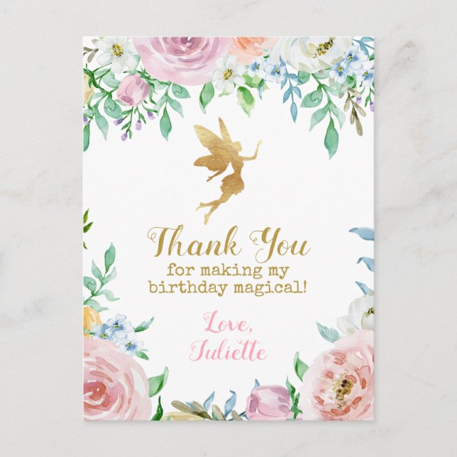 Cartes de Merci Fairy Party (Devant)