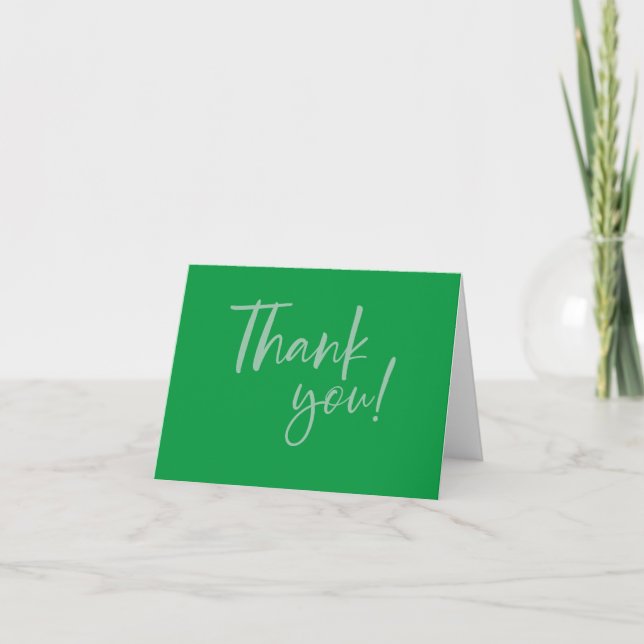 Cartes de Merci Fancy Script Green (Devant)