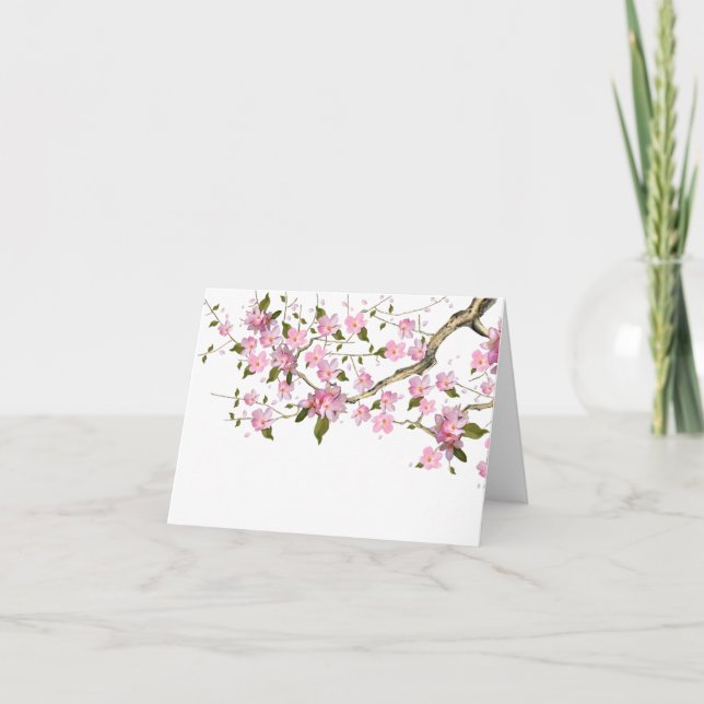 Cartes de Merci Fleur de Cerisier Rose Japonaise (Devant)