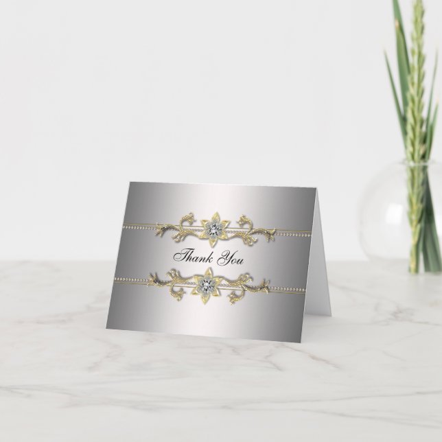 Cartes de Merci Silver Gold (Devant)