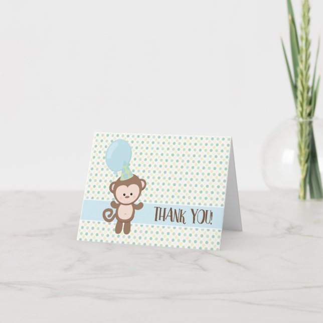 Cartes de Merci - singe de bébé (Devant)