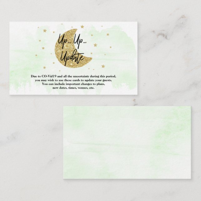 Cartes de mise à jour neutres pour Baby Shower | A (Devant / Derrière)