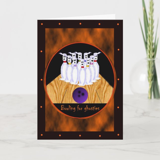 Cartes de modèle de Halloween de bowling (Devant)