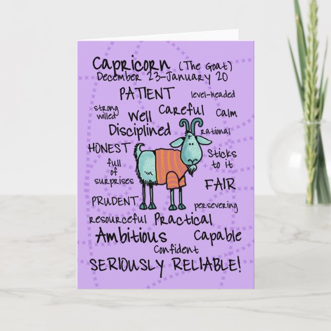 cartes de mot de zodiaque - Capricorne (Devant)